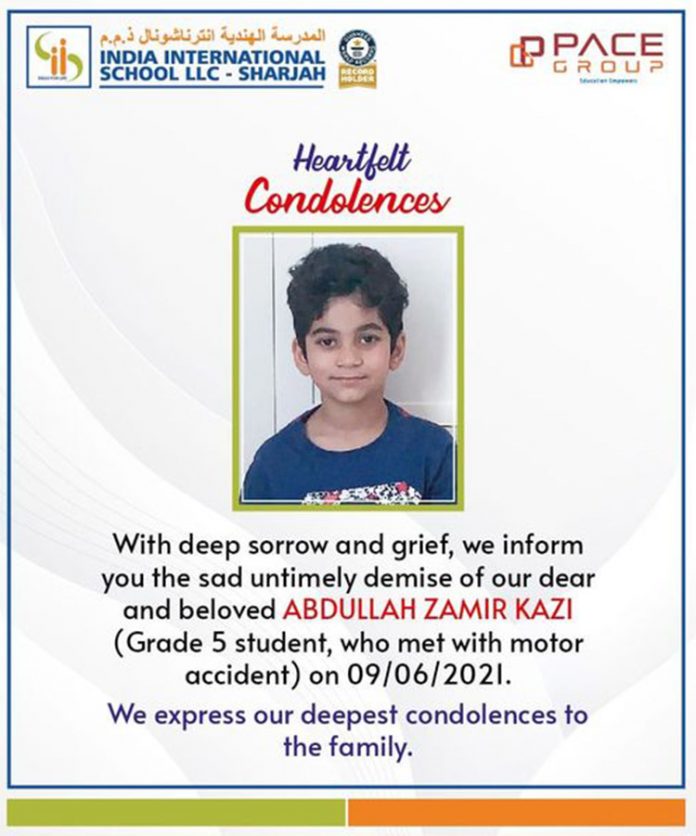 Heartfelt condolences pour in for 10-year-old Indian student who died days after Sharjah road accident